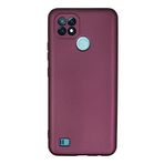 Nevarium Realme C21 Uyumlu Kılıf Yumuşak Dokulu Premium Silikon - Mürdüm Mürdüm