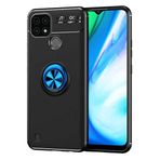 Nevarium Realme C21 Uyumlu Kılıf Yüzüklü Silikon Range - Siyah-Mavi