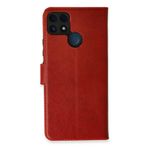 Nevarium Realme C25s Uyumlu Kılıf Kapaklı Cüzdan Standlı Deri - Kırmızı