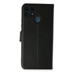 Nevarium Realme C25s Uyumlu Kılıf Kapaklı Cüzdan Standlı Deri - Siyah