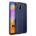 Nevarium Samsung Galaxy A02S Uyumlu Kılıf Focus Derili Silikon - Lacivert