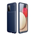Nevarium Samsung Galaxy A02S Uyumlu Kılıf Karbon Dokulu Silikon - Lacivert