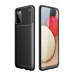 Nevarium Samsung Galaxy A02S Uyumlu Kılıf Karbon Dokulu Silikon - Siyah