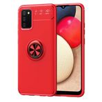Nevarium Samsung Galaxy A02S Uyumlu Kılıf Yüzüklü Silikon Range - Kırmızı