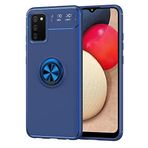 Nevarium Samsung Galaxy A02S Uyumlu Kılıf Yüzüklü Silikon Range - Mavi