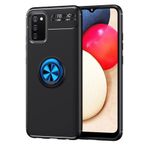 Nevarium Samsung Galaxy A02S Uyumlu Kılıf Yüzüklü Silikon Range - Siyah-Mavi