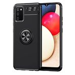 Nevarium Samsung Galaxy A02S Uyumlu Kılıf Yüzüklü Silikon Range - Siyah