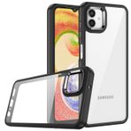 Nevarium Samsung Galaxy A04 Kılıf Renkli Kenar Arkası Şeffaf Flora Silikon