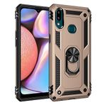 Nevarium Samsung Galaxy A10S Uyumlu Kılıf Tank Yüzüklü Silikon Kapak - Gold