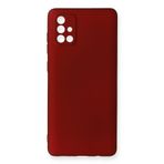 Nevarium Samsung Galaxy A71 Kılıf Yumuşak Dokulu Silikon Premium - Bordo