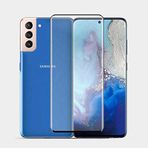 Nevarium Samsung Galaxy S21 Plus Ekran Koruyucu Kavisli Cam Tam Kaplayan Polymer Nano