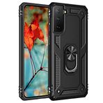 Nevarium Samsung Galaxy S21 Plus Uyumlu Kılıf Tank Yüzüklü Silikon Kapak - Siyah