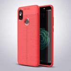 Nevarium Xiaomi Mi 8 SE Uyumlu Kılıf Deri Dokulu Kamera Korumalı Silikon - Kırmızı