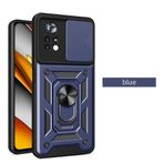 Nevarium Xiaomi Poco M4 Pro 4G Kılıf Lens Sürgülü Yüzüklü Tank Silikon Pars