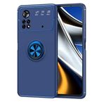 Nevarium Xiaomi Poco M4 Pro 4G Uyumlu Kılıf Yüzüklü Silikon Range - Mavi