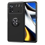 Nevarium Xiaomi Poco M4 Pro 4G Uyumlu Kılıf Yüzüklü Silikon Range - Siyah