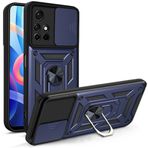 Nevarium Xiaomi Poco M4 Pro 5G Uyumlu Kılıf Lens Sürgülü Yüzüklü Tank Silikon Pars