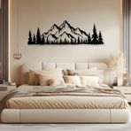 Nevatextile Metal Dağ Tepesi Orman Duvar Sanatı Dekoru, Ev Ofis Dekorasyonu (43"x14")