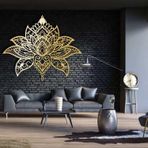 NEVATEXTILE Metal Duvar Dekoru Büyük Hayat Ağacı (ALTIN, 39"X47", Mandala Lotus)