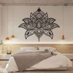 NEVATEXTILE Metal Duvar Dekoru Büyük Hayat Ağacı (SİYAH, 45 x 60 cm, Mandala Lotus)