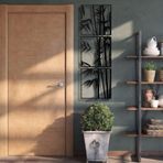 Nevatextile Metal Duvar Sanatı, 3 Adet Bambu Ağacı Dikey Duvar Dekorasyonu Oturma Odası, Yemek Odası, Yatak Odası, Banyo için Modern İç Dekorasyon (43 x 43 cm her panel)