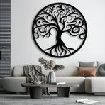 Nevatextile Metal Duvar Sanatı Dekorasyonu Büyük Hayat Ağacı, Ofis ve Ev Dekorasyonu (88,9 x 88,9 cm)