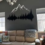 NEVATEXTILE - Metal Duvar Sanatı Dekoru Doğa Dağ ve Orman Ev Oturma Odası Yatak Odası Mutfak için Büyük Manzara (40,64 x 60 cm)