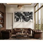 Nevatextile Metal Monstera Yaprakları Duvar Sanatı Dekoru, Büyük Duvar Dekorasyonu (19"x11" / 47x27 cm)