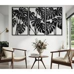Nevatextile Metal Monstera Yaprakları Duvar Sanatı Dekoru, Büyük Duvar Dekorasyonu (35"x21" / 90x52 cm)