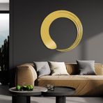 Nevatextile Zen Circle Metal Duvar Sanatı Enso Daire Manevi Sanat, Meditasyon ve Yoga Tabelası, Oturma Odası Dekorasyonu, Yoga Arkadaşlarınız İçin Hediye (Art Deco, Altın, 20"x20")