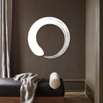 Nevatextile Zen Circle Metal Duvar Sanatı Enso Daire Manevi Sanat, Meditasyon ve Yoga Tabelası, Oturma Odası Dekorasyonu, Yoga Arkadaşlarınız İçin Hediye (Art Deco, Beyaz, 40,64 cm x 40,64 cm)