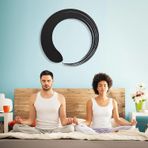 Nevatextile Zen Circle Metal Duvar Sanatı Enso Daire Manevi Sanat, Meditasyon ve Yoga Tabelası, Oturma Odası Dekorasyonu, Yoga Arkadaşlarınız İçin Hediye (Art Deco, Siyah, 99x99 cm)