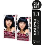 Nevaton 2 X 2'Li Set 1.1 Mavi Siyah Kalıcı Krem Saç Boyası Seti (4 Boya + 4 Oksidan)