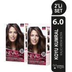 Nevaton 2 X 2'Li Set 6.0 Koyu Kumral Kalıcı Krem Saç Boyası Seti (4 Boya + 4 Oksidan)