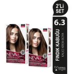 Nevaton 2 X 2'Li Set 6.3 Fındık Kabuğu Kalıcı Krem Saç Boyası Seti (4 Boya + 4 Oksidan)