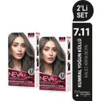 Nevaton 2 X 2'Li Set 7.11 Kumral Yoğun Küllü Kalıcı Krem Saç Boyası Seti (4 Boya + 4 Oksidan)