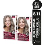 Nevaton 2 X 2'Li Set 8.11 Açık Kumral Yoğun Küllü Kalıcı Krem Saç Boyası Seti (4 Boya + 4 Oksidan) - 8,1 Açık Kumral Küllü