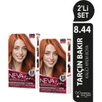 Nevaton 2 X 2'Li Set 8.44 Tarçın Bakır Kalıcı Krem Saç Boyası Seti (4 Boya + 4 Oksidan)