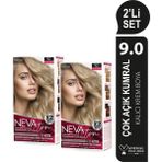 Nevaton 2 X 2'Li Set 9.0 Çok Açık Kumral Kalıcı Krem Saç Boyası Seti (4 Boya + 4 Oksidan)