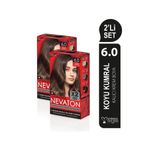 Nevaton 2'Lİ SET 6.0 KOYU KUMRAL Kalıcı Krem Saç Boyası Seti (4 boya + 4 oksidan)