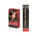Nevaton 7.11 KUMRAL YOĞUN KÜLLÜ Kalıcı Krem Saç Boyası Seti (X2)