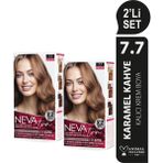 Nevaton 7.7 Karamel Kahve Kalıcı Krem Saç Boyası Tüm Saçlar İçin Renk Yoğunlaştırıcı Set