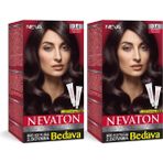 Nevaton Koyu Kestane Krem Saç Boyası 2'li Set Amonyaklı Kadınlar İçin Uzun Süre Kalıcı Renk