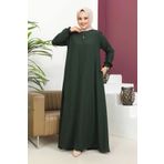 Nevayla Moda Medine Ipeği Mevlana Ferace - Haki / F0123