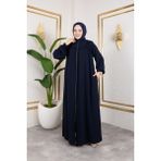 Nevayla Moda Ön ve Arka Robalı Ferace - Siyah / F0142 - 44 - Lacivert