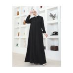 Nevayla Moda Salaş Kesim Aerobin Kumaş Ferace / Siyah - F137