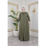 Nevayla Moda Salaş Kesim Aerobin Kumaş Ferace / Yeşil - F137