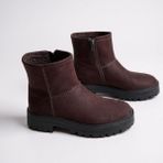 NE&VE SHOES Kahve Süet Hakiki Deri İçi Peluş Astarlı Kadın Bot