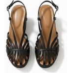 Ne&Ve Shoes Siyah Deri Biye Kadın Takunya Sandalet