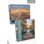 Neverland 2 Adet 1000 Parça Puzzle - Amsterdam Ve İstanbul Evening